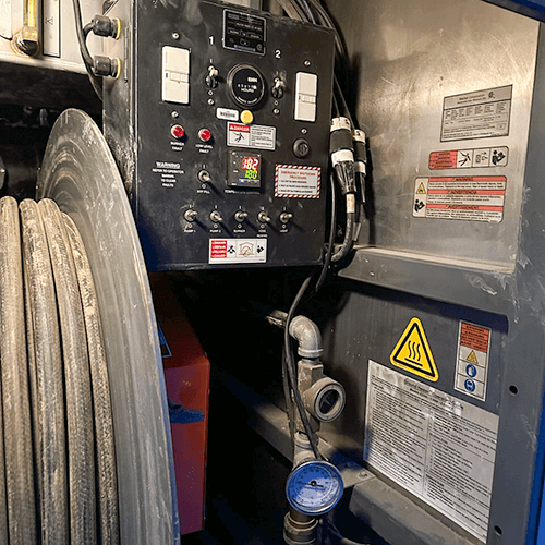 Inside the portable heater unit